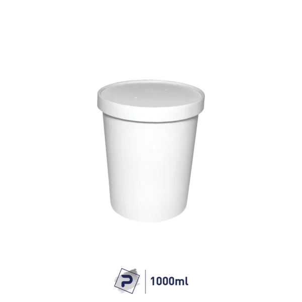 1000ml Paper Food Container - White