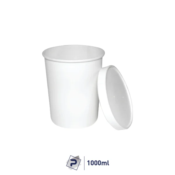 1000ml Paper Food Container - White