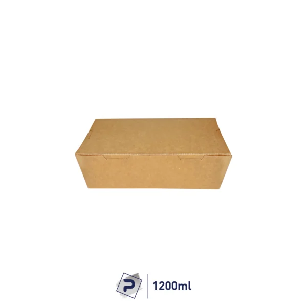 1200ml Paper Lunch Box - Kraft