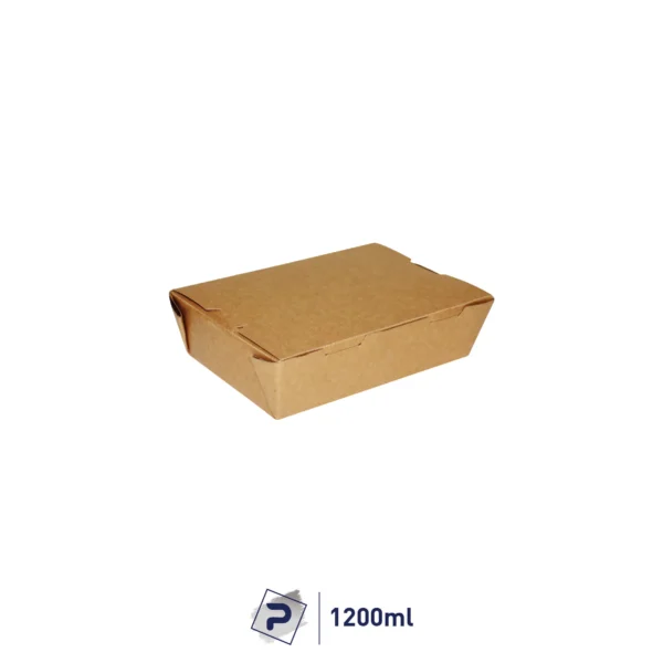 1200ml Paper Lunch Box - Kraft