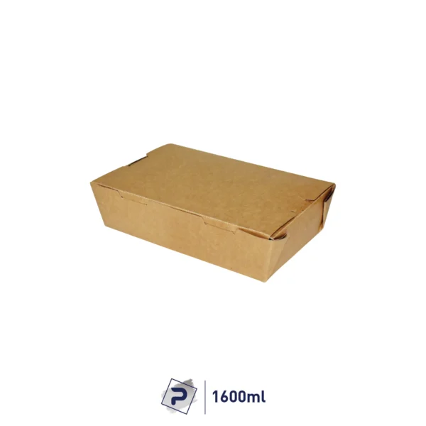 1600ml Paper Lunch Box - Kraft