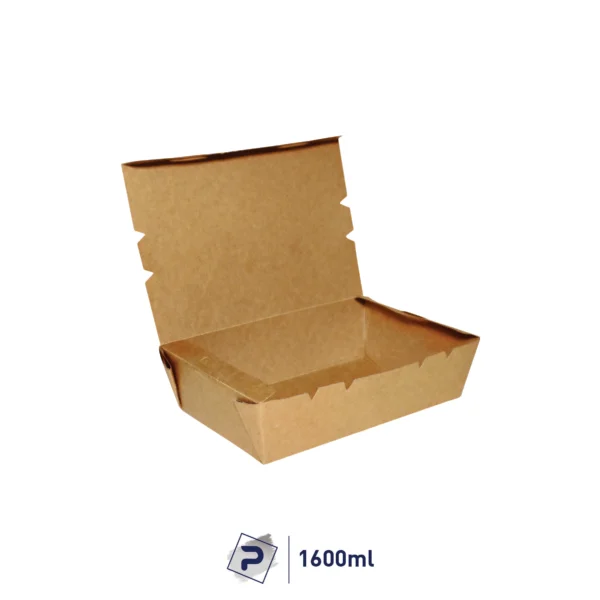 1600ml Paper Lunch Box - Kraft