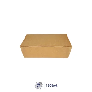 1600ml Paper Lunch Box - Kraft