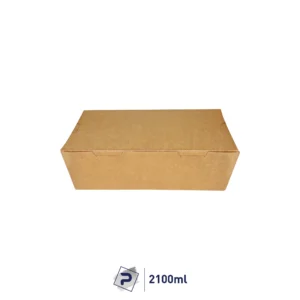 2100ml Paper Lunch Box - Kraft