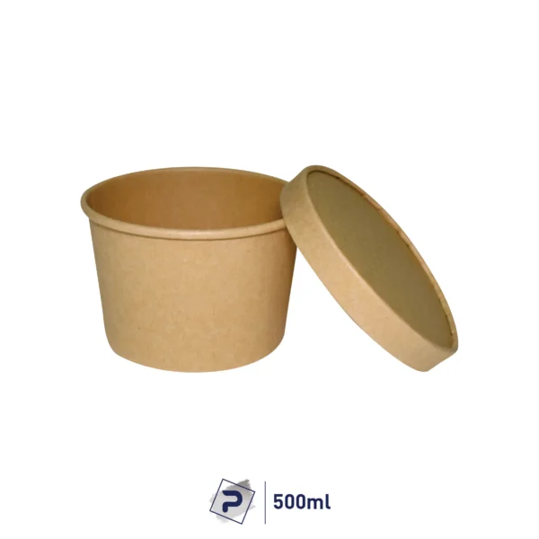 500ml Paper Food Container - Kraft