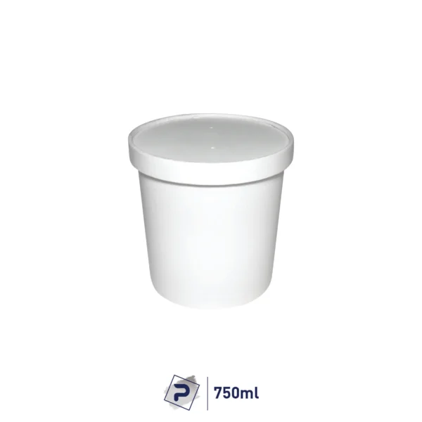 750ml Paper Food Container - White